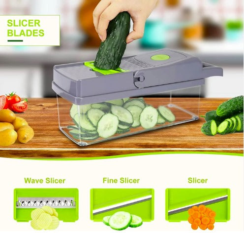 16 In1 Mandoline Slicer Veggie Food Chopper Vegetable Cutter Tomato Carrot Grater Cheese French Onion Shredders Kitchen Tool