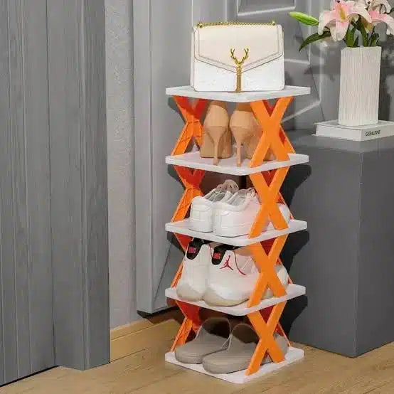 5 Layer X Shap Stackable Shoe Rack